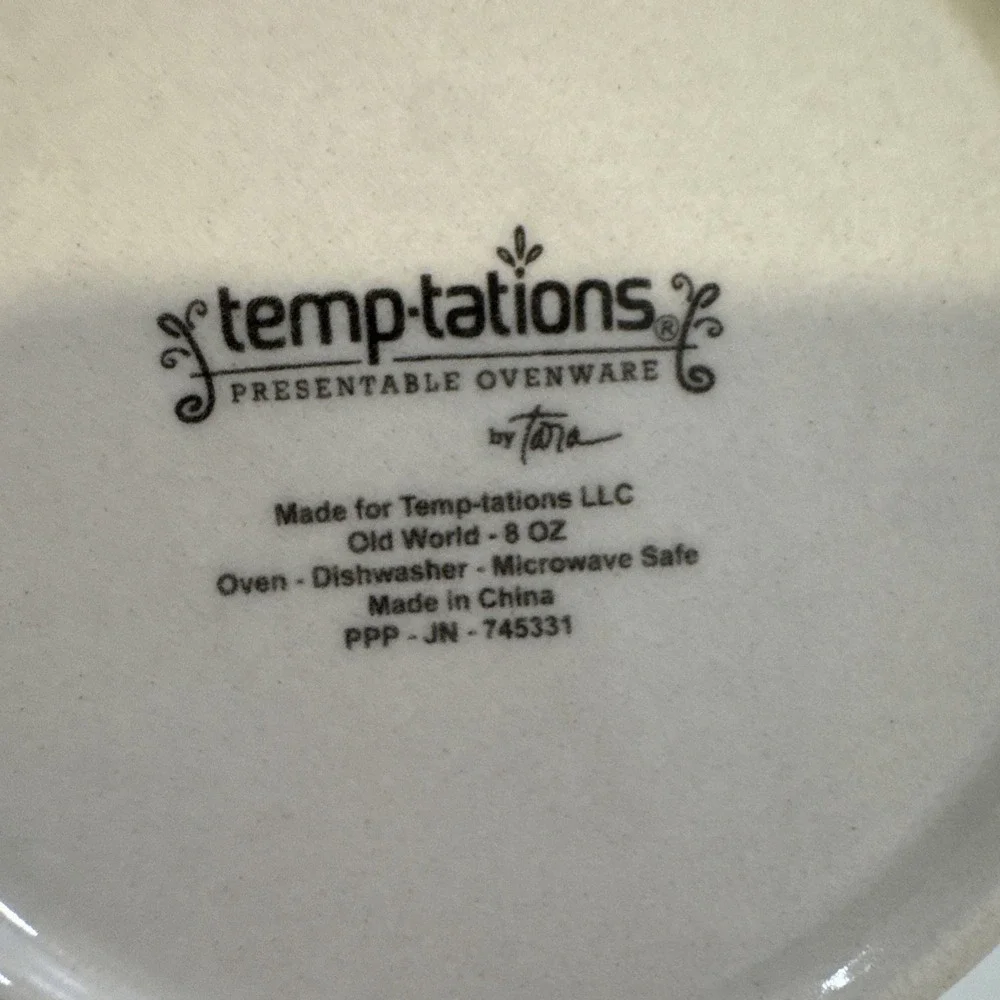 Temp-tations Condiment Set Ceramic Bakeware Old World Spice 3 Piece TT16